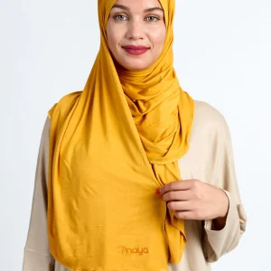 Premium Jersey Hijab Mustard – Wrap & Go
