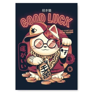 Affiche Japonaise Maneki Neko