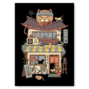 Affiche Japonaise Neko Café