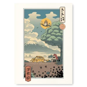 Affiche Japonaise Ukiyo-e Gardiens de la Forêt
