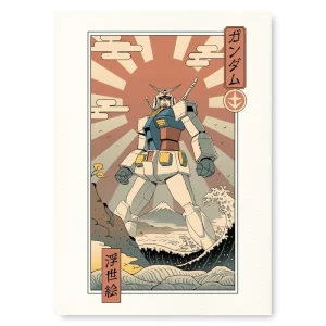 Affiche Japonaise Ukiyo-e Mécha & Fuji
